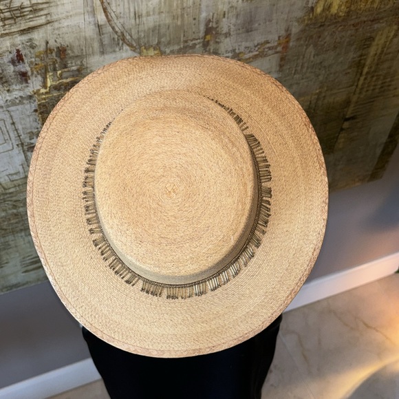 PASSIONART Handmade fine straw bolero style Hat with brim beading - Picture 3 of 13